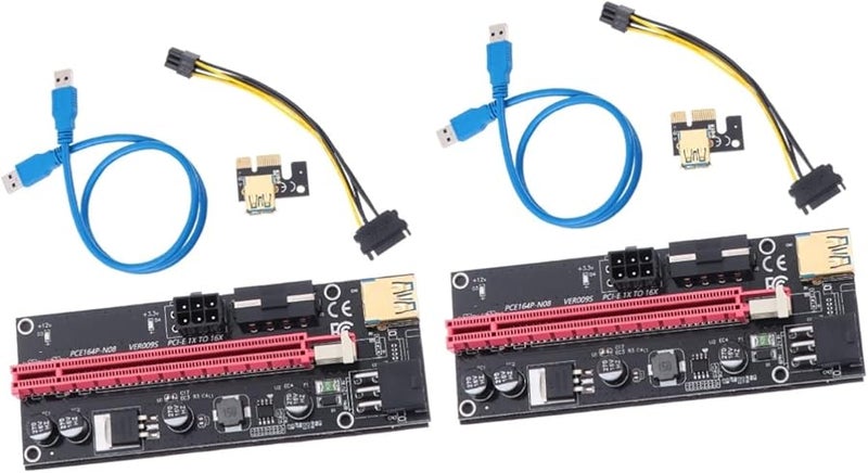 2Pcs Blue PCIe Riser Card USB 3 0 Adapter Cable 4 5X12 2CM For Motherboard PCI E Slots - Image 1